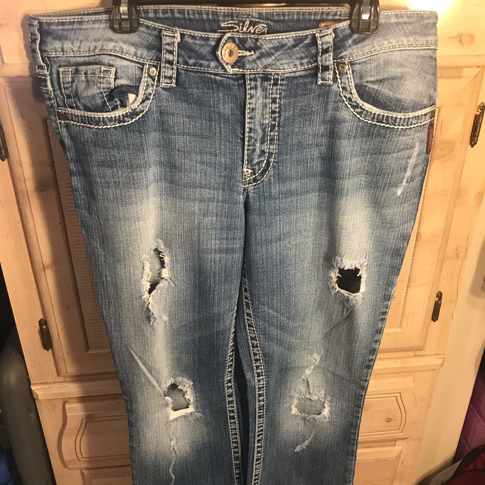 Silver Jeans Tuesday ripped jeans sz 16